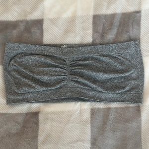 free press gray heather strapless bandeau top (size S/M)